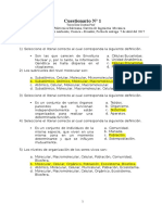 Cuestionario Sobre Conceptos de Medio Ambiente, Ciclo Del Fosforo, Azufre, Carbono