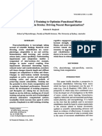 Training To Optimize Performance Driving Reorganization?: Exercise and Functional in Stroke: Neural