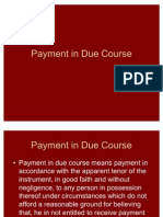 Payment in Due Course