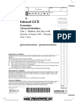 Question Paper Jan 2007 Unit-1