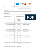 Post Weld Heat Treatment Report: °C °c/hr