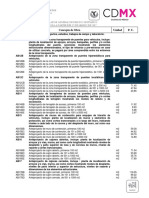 Tabulador General de Precios Unitarios CDMX Marzo 2017