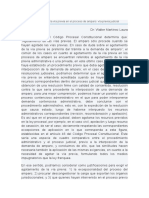 Agotamiento de La Vía Previa en El Proceso de Amparo Vía Previa Judicial