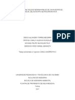 Determinación de Solidos Sedimentables de Una Muestra de Agua Residual Del Municipio de Ráquira Boyacá