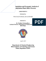 Hydrodealkylation Plant Economic Analysis