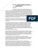 La Docencia y La Responsabilidad Política y Pedagógica