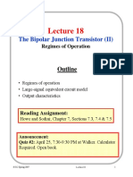 The Bipolar Junction Transistor (II) : Outline