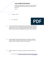 Acid and Base Worksheet