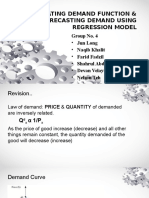 Estimating Demand Function & Forecasting Demand Using Regression Model