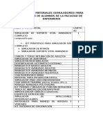 Equipos y Materiales para Prácticas de Alumnos de La Facultad de Enfermería