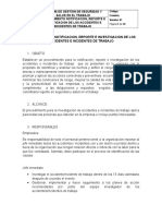 Procedimiento Notificacion Accidentes e Incidentes de Trabajo