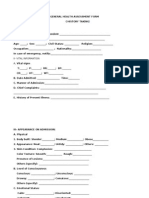 General Health Assessment Form