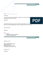 Addressee: Encl.: 1. Resume 2. Photocopy of Certificate of Eligibility 3. Photocopy of College Diploma