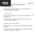 Stoichiometry - Mass To Mass