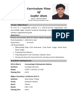 Curriculum Vitae of Lutfar Alam: Career Objectives