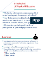 Chapter 9: Psychological Foundations of Physical Education and Sport