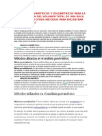 Métodos Gravimétricos y Volumétricos para La Determinación Del Volumen Total de Una Roca Como También Otros Métodos para Encontrar Volumen Total