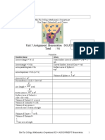 SOLUTIONS TO Unit 5 Mensuration - Extended Assignment