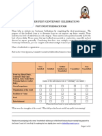 Centenary Feedback Form 2015