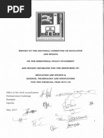 Report of The Sectoral Committee On Education and Sports