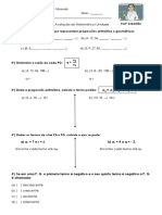 Avaliação PA e PG 3º A - 2017