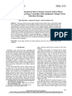 Torque Ripple Reduction in Direct Torque Control of Five-Phase Induction Motor Using Fuzzy Controller With Optimized Voltage Vector Selection Strategy