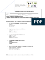 Prueba Ciencia Vertebrados e Invertebrados 2 Basico