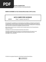 Computer Science Mark Scheme