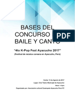 Bases Del Concurso de Baile y Canto Del 4to K-Pop Fest Ayacucho Perú FC