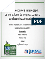 Plafones Reciclados A Base de Papel, Cartón, Plafones de Pre y Post Consumo para La Construccion Sostenible