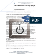 Questionário Sobre o Ambiente e As Doenças Do Trabalho