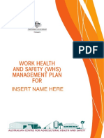 Work Health and Safety (WHS) Management Plan FOR: Insert Name Here