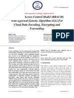 Role Based Access Control Model (RBACM) With Efficient Genetic Algorithm (GA) For Cloud Data Encoding, Encrypting and Forwarding