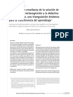 El Aprendizaje-Enseñanza de La Solución de Problemas, La Metacognición y La Didáctica de La Pregunta, Una Triangulación Dinámica para La Transferencia Del Aprendizaje