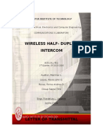 Wireless Half Duplex Intercom Proposal