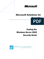 Testing The Windows Server 2003 Security Guide