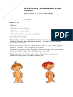 Actividades de Identificación y Conocimiento Del Propio Cuerpo