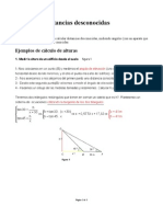 Operaciones Vectoriales para Calcular Distancias Desconocidas