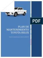 Plan de Mantenimiento TOYOTA HILUX 2017