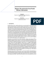 Euclidean Distance Reconstruction From Partial Distance Information