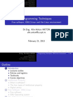 Programming Techniques: Free Software, GNU/Linux and The Linux Environment