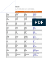 LIST of IRREGULAR VERBS - Aplicada Nas Férias de Julho de 2011 para Todas As Salas Do Fundamental - GABARITO