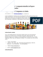 Top 10 Liquor Cpmpamies in India