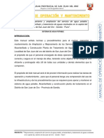 Manual Operación y Mantenimiento Sistema de Agua Potable