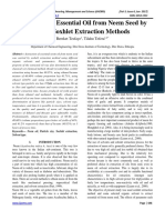 Extraction of Essential Oil From Neem Seed by Using Soxhlet Extraction Methods