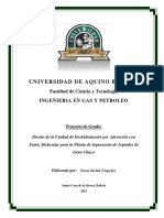 Diseno de La Unidad de Deshidratacion Por Adsorcion Con Tamiz Molecular para La Planta de Separacion de Liquidos de Gran Chaco PDF