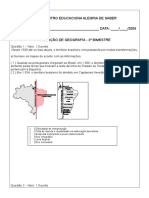 Prova de Geografia 4 Ano 2 Bimestre