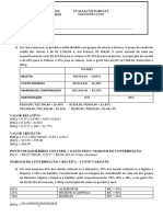 Atividade Parcial Gestão de Custo