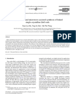 Sonochemical and Microwave-Assisted Synthesis of Linked Single-Crystalline Zno Rods