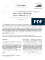 A Synergetic Model For Implementing An Integrated Management System: An Empirical Study in China